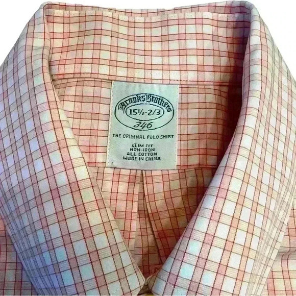 NWOT Brooks Brothers Button Down Dress Shirt Size 15 1/2 Slim Fit - Picture 2 of 3